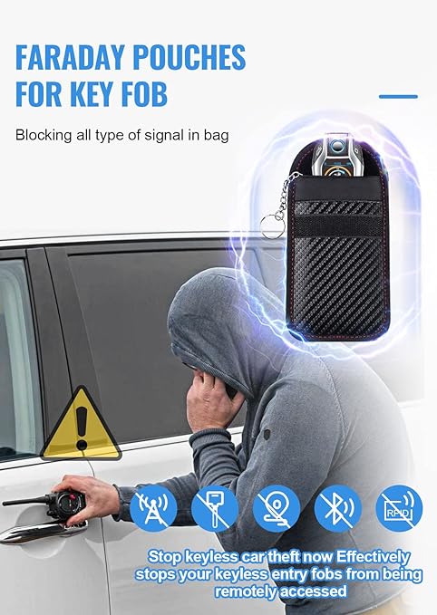 Faraday pouch car keys 2 pack RFID black — view 5