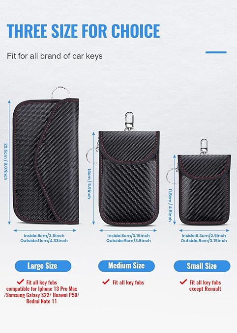 Faraday pouch car keys 2 pack RFID black — view 8