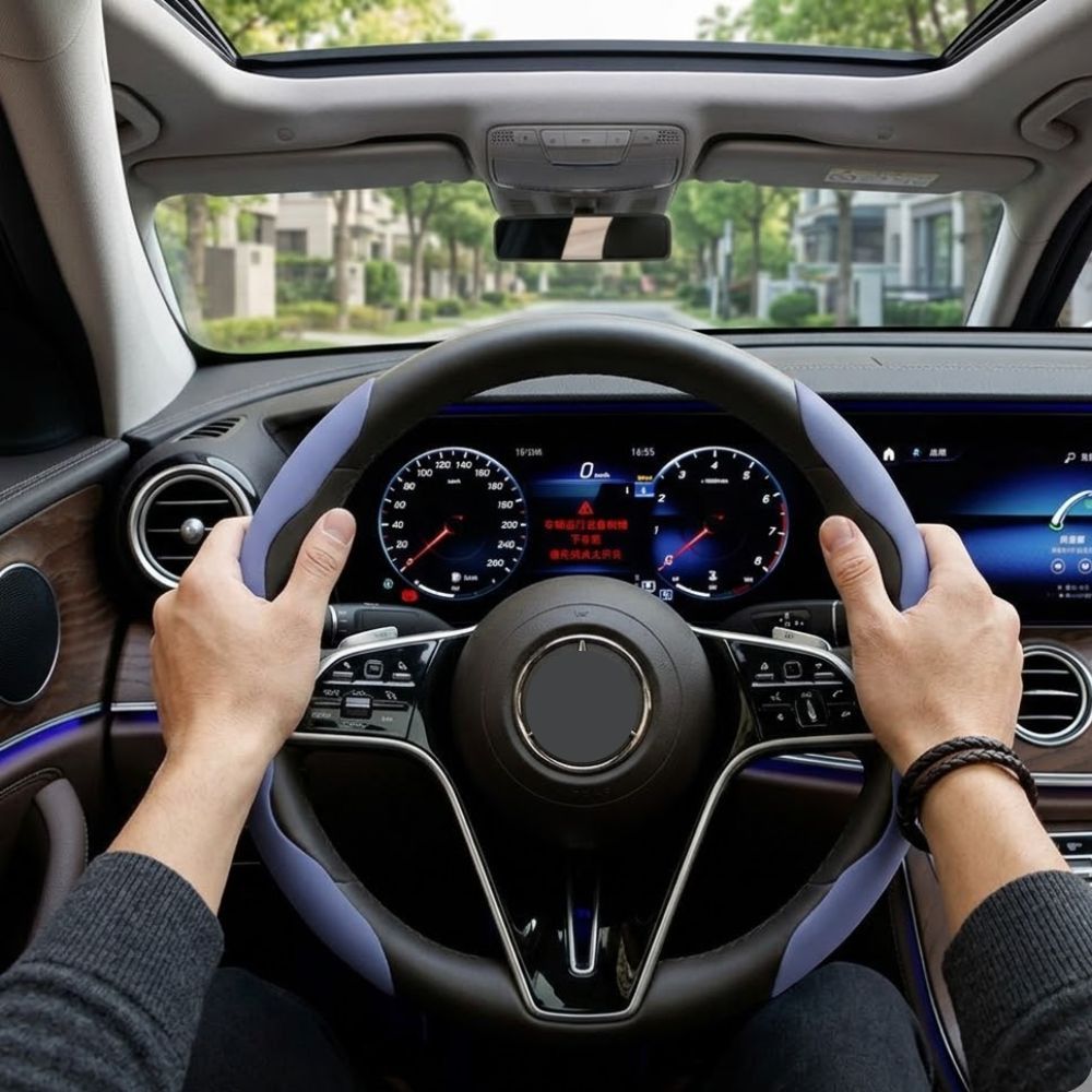 2-pack faux leather steering wheel cover — view 9