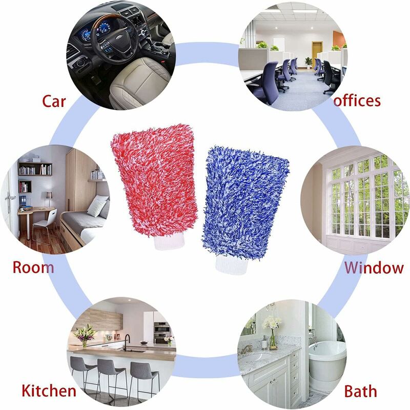 Microfibre car wash mitt chenille gloves — view 3