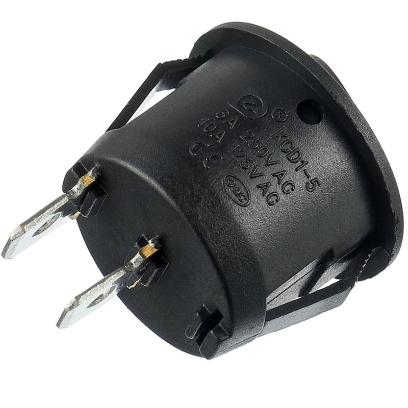 SPST rocker switches 2 pin 10pcs black round — view 4