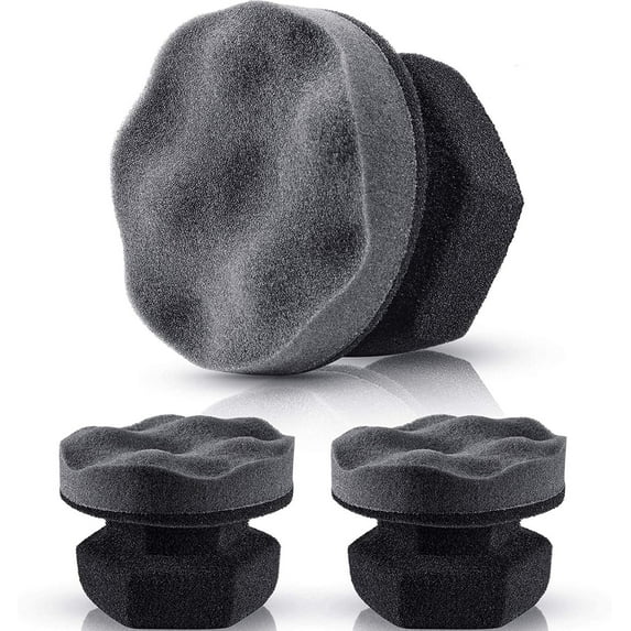 3 piece tyre shine applicator pads grey — view 2