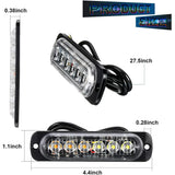 LED amber strobe lights 4 pieces — view 3