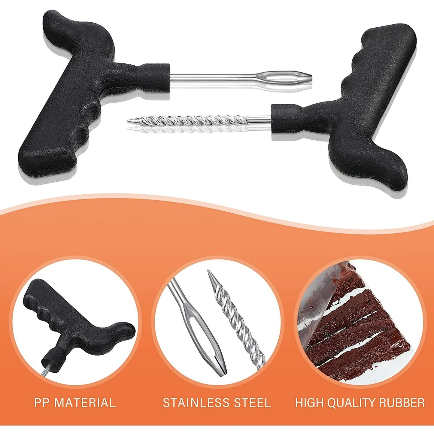 32 piece tyre repair plug kit T-handle — view 4