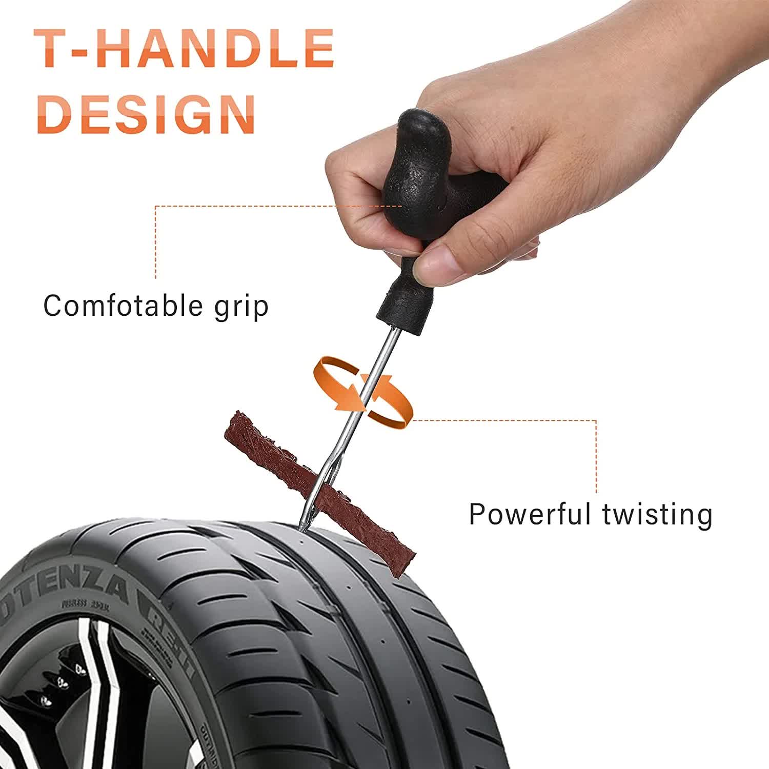 32 piece tyre repair plug kit T-handle — view 5