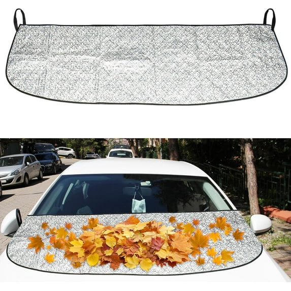 Car front windshield snow cover shade silver — view 2