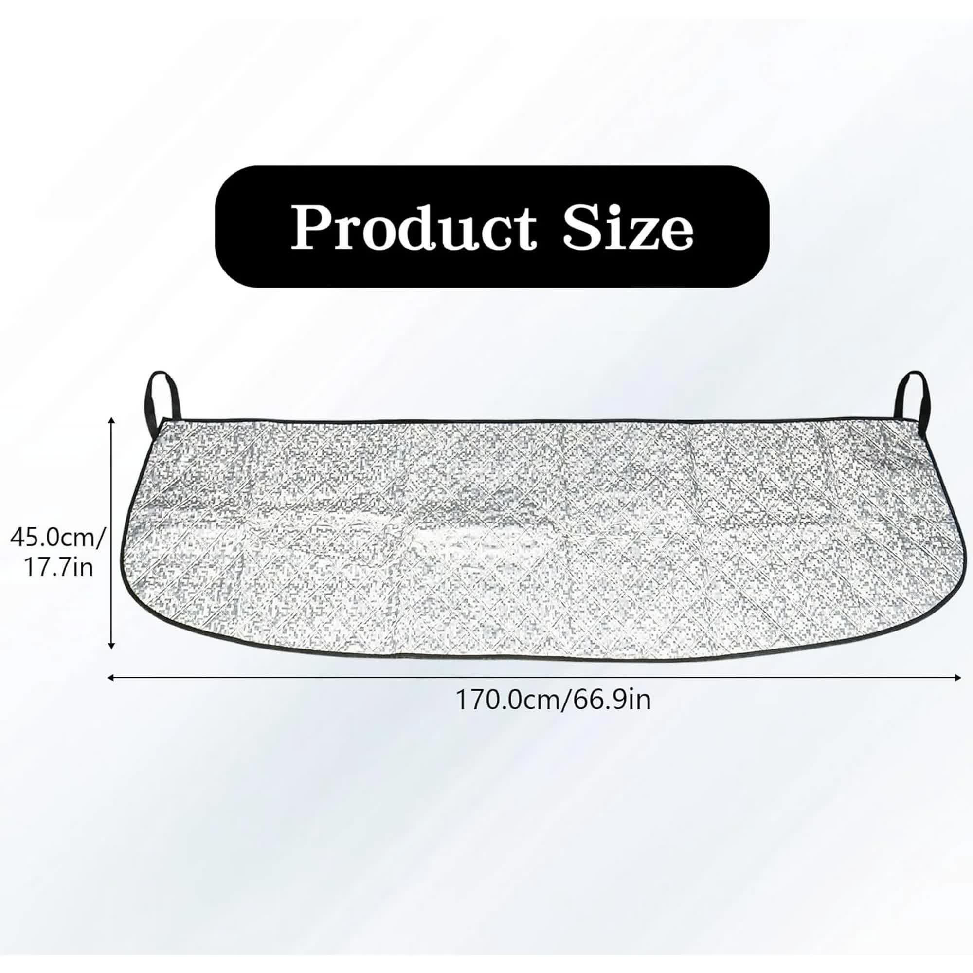 Car front windshield snow cover shade silver — view 3