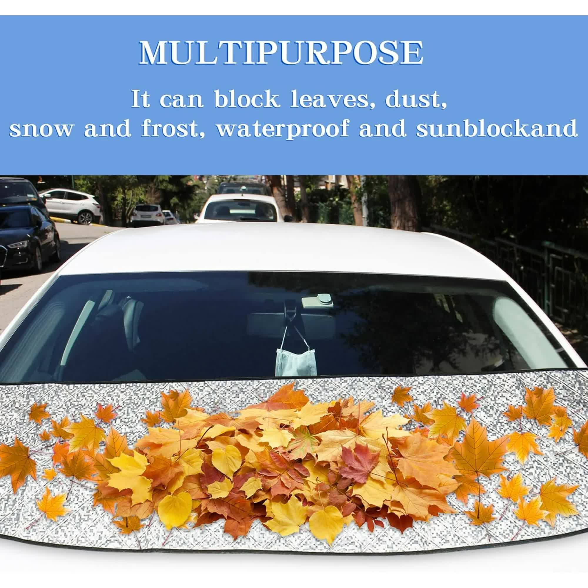 Car front windshield snow cover shade silver — view 4