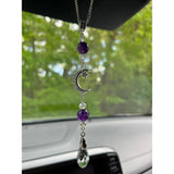 Moon and star amethyst car mirror charm — view 4