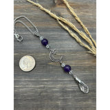 Moon and star amethyst car mirror charm — view 5