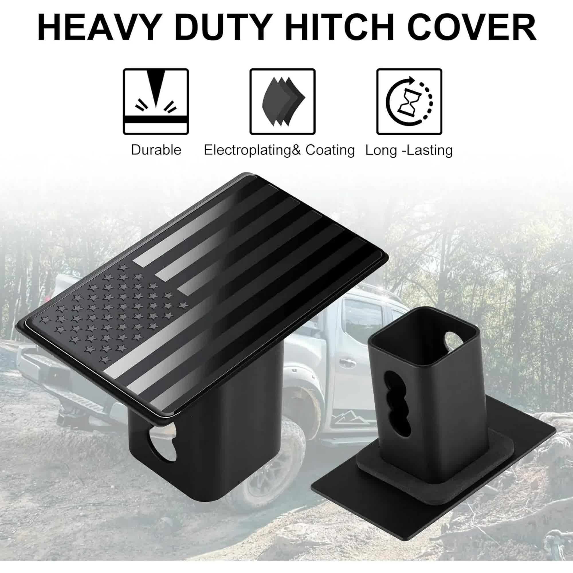 American flag metal tow hitch cover 2 inch — view 5