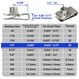 1/4-20 U-style clip-on nuts pack of 20 — view 4