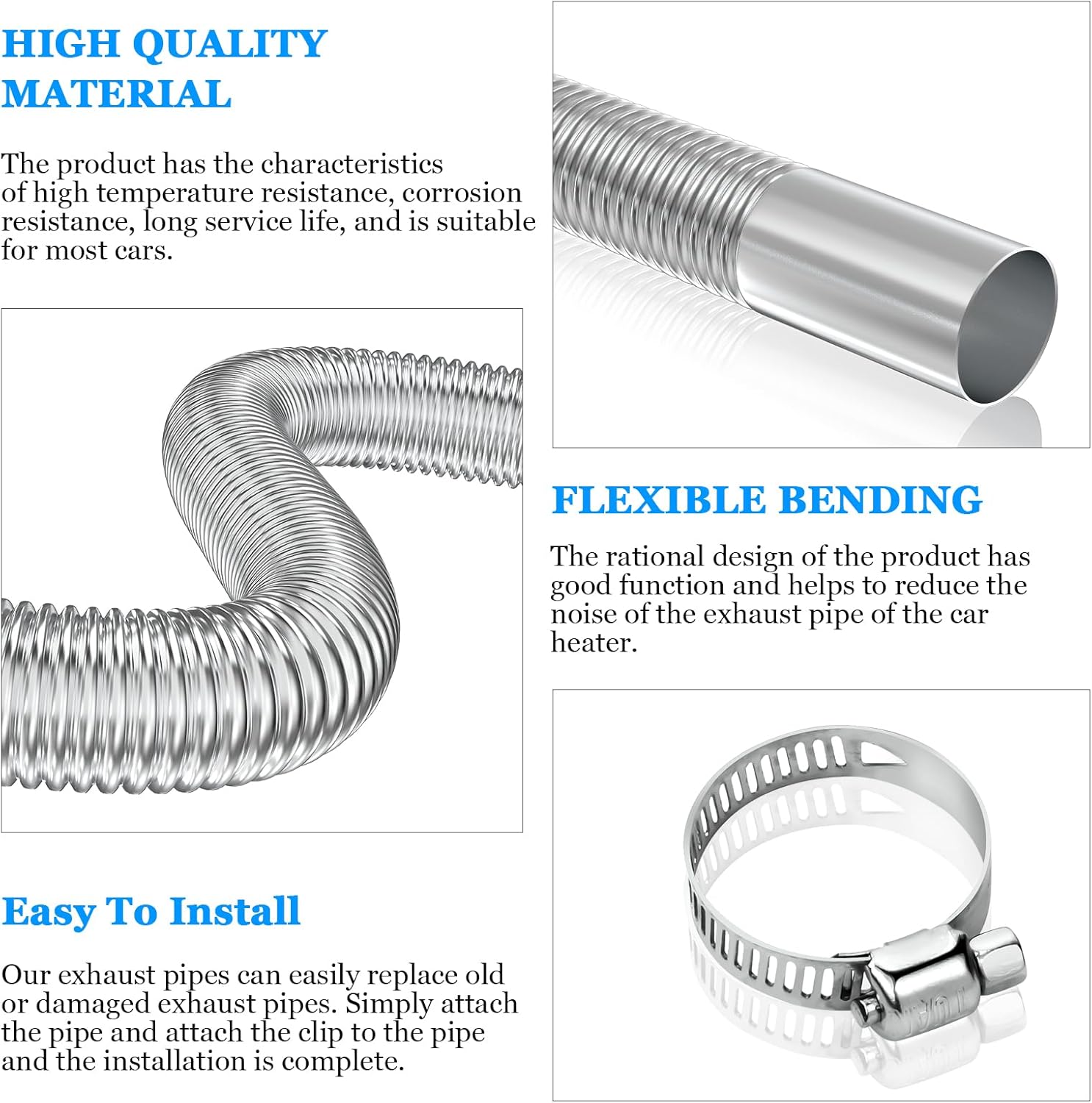 Stainless steel air heater hose 300cm 2.5cm — view 5