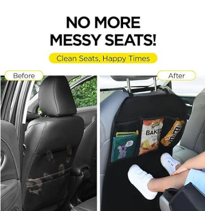 2 pack XL waterproof back seat kick mats — view 5