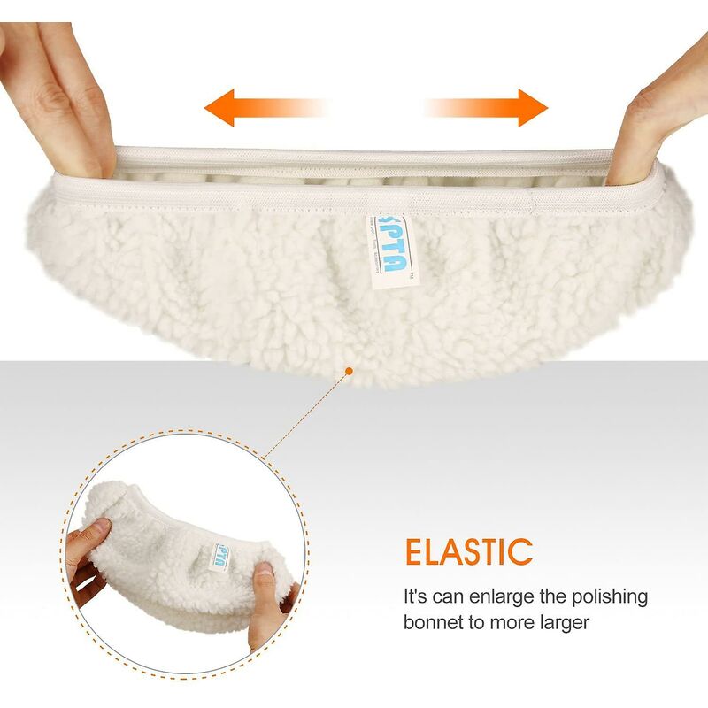 5 pcs wool polishing bonnets 230-250mm — view 5