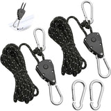2 pcs 4m adjustable ratchet rope pulley — view 2