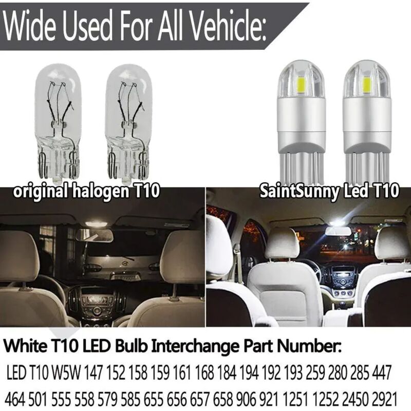 T10 W5W 12V white LED marker light — view 4