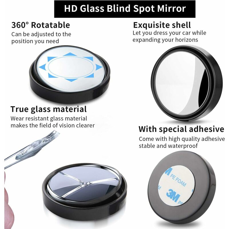 2 pcs 360 degree blind spot mirrors — view 4