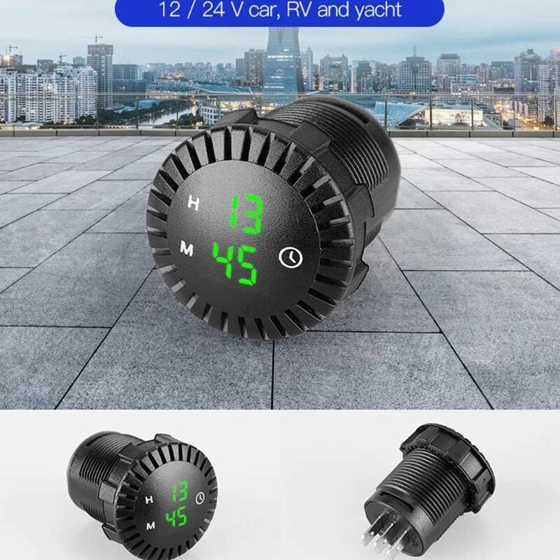 Waterproof mini LED digital car clock — view 5