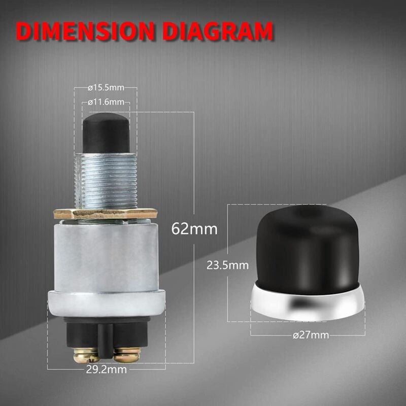 Waterproof engine start push button switch — view 4