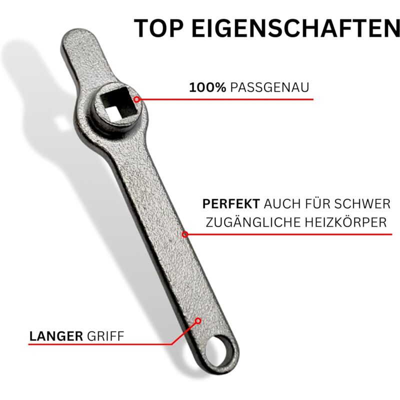 Stainless steel radiator bleeder key — view 5