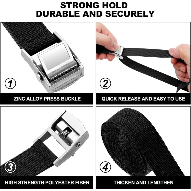 4 pcs 2m tie down strap fastening kit — view 4