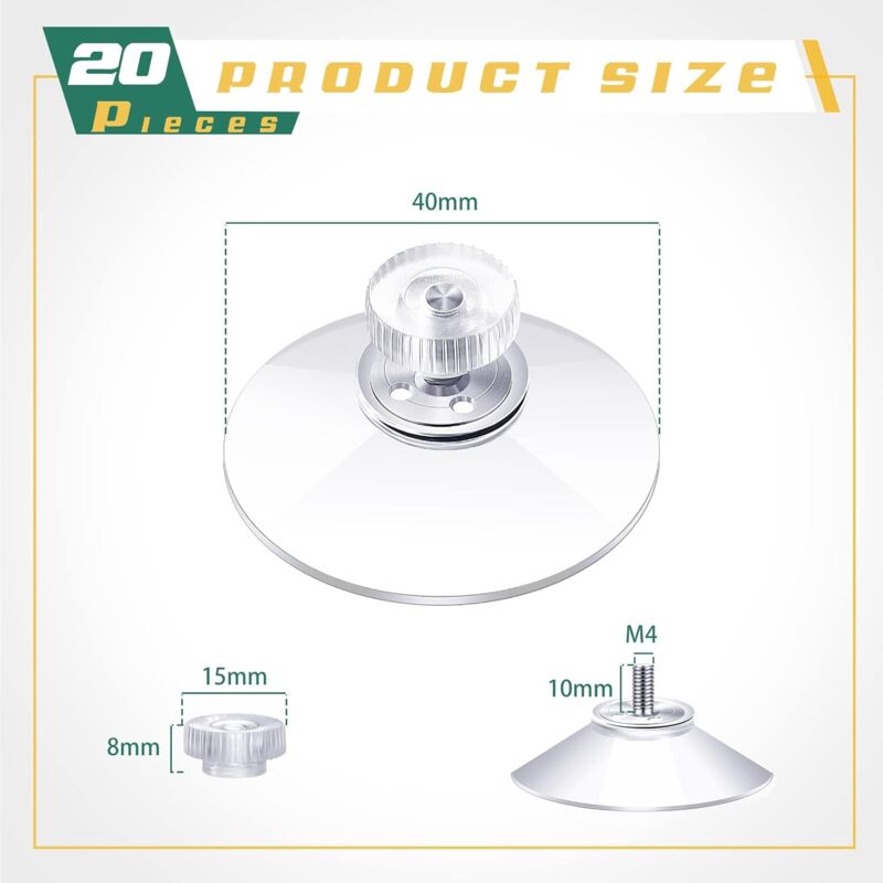 40mm PVC suction cups with screw nut — view 3