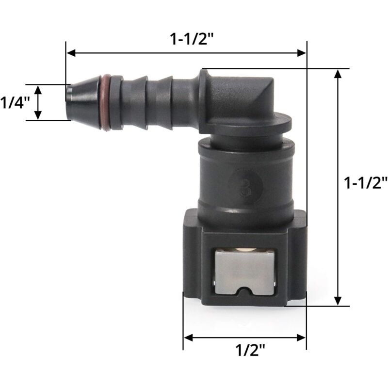 2 pcs 90 degree quick fuel line connector — view 3