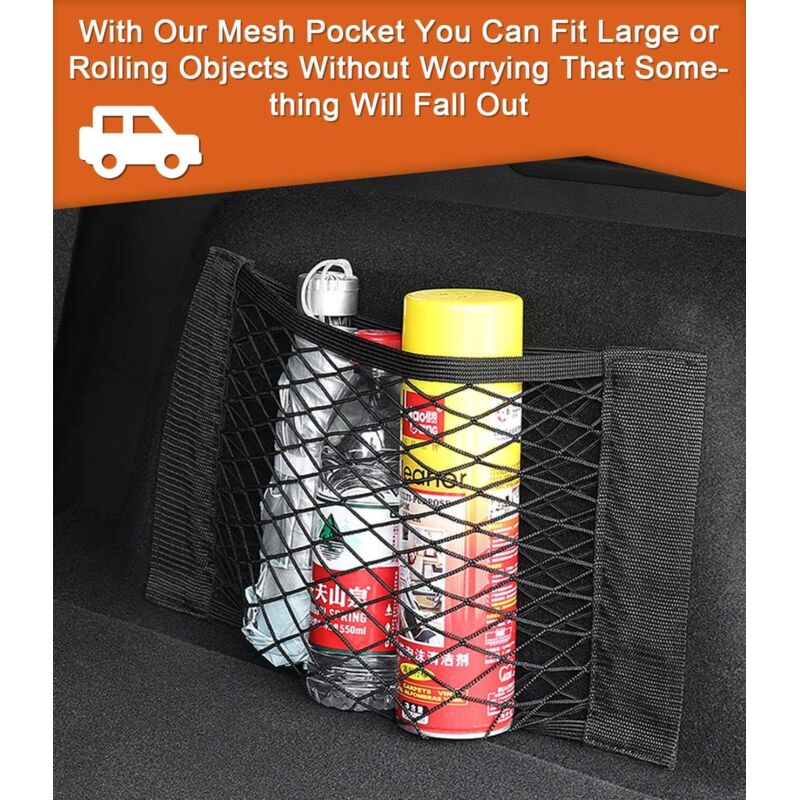 4 pcs car boot storage net pockets — view 4