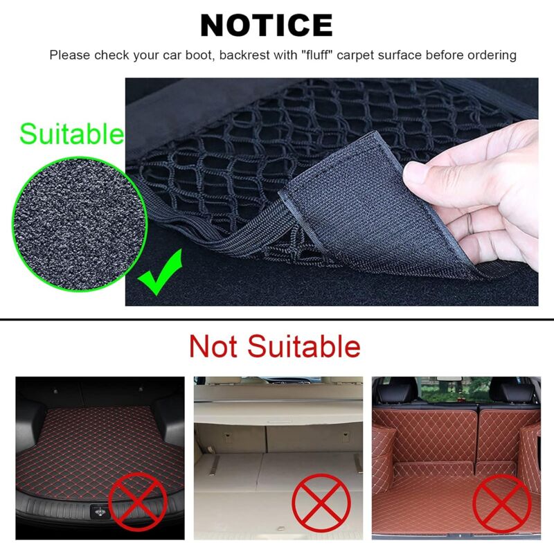 4 pcs car boot storage net pockets — view 5