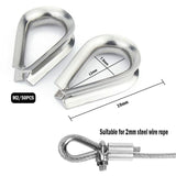 50 pcs M2 stainless steel wire rope thimbles — view 4