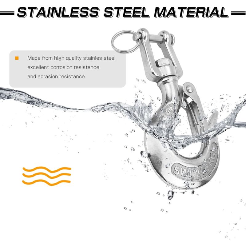 Heavy duty stainless steel lifting hook — view 3
