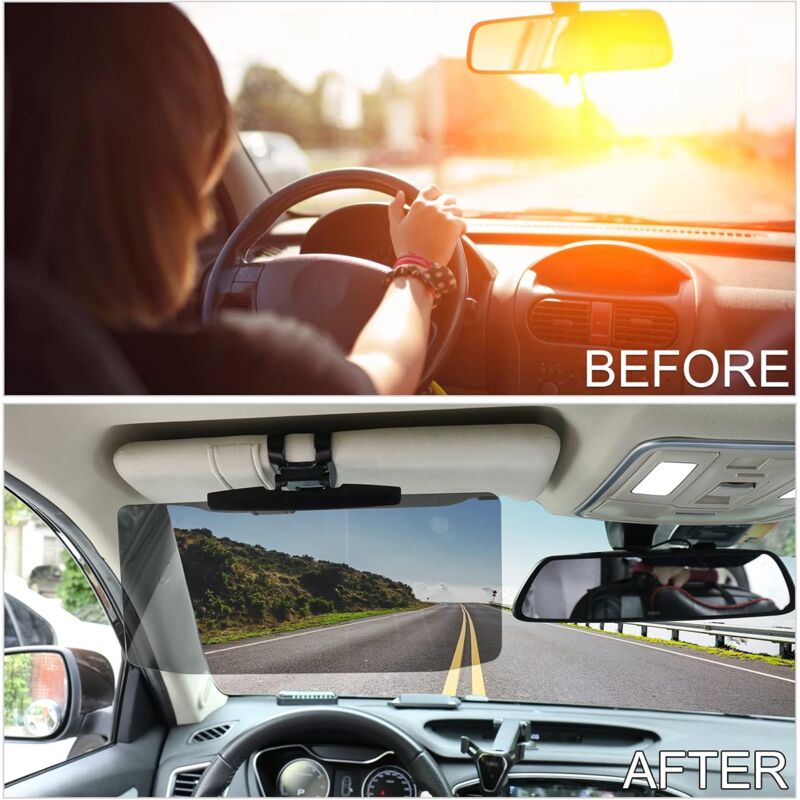 Adjustable anti-glare sun visor extender — view 3