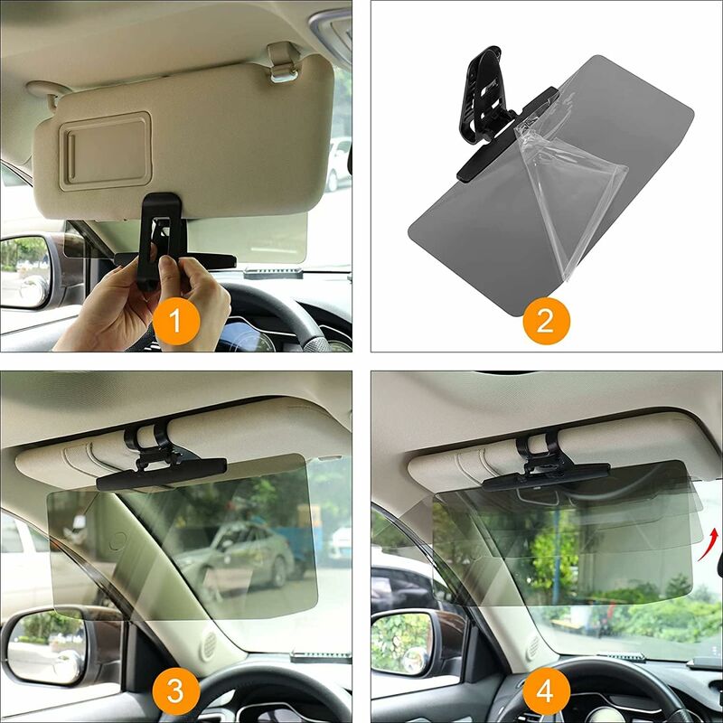 Adjustable anti-glare sun visor extender — view 4