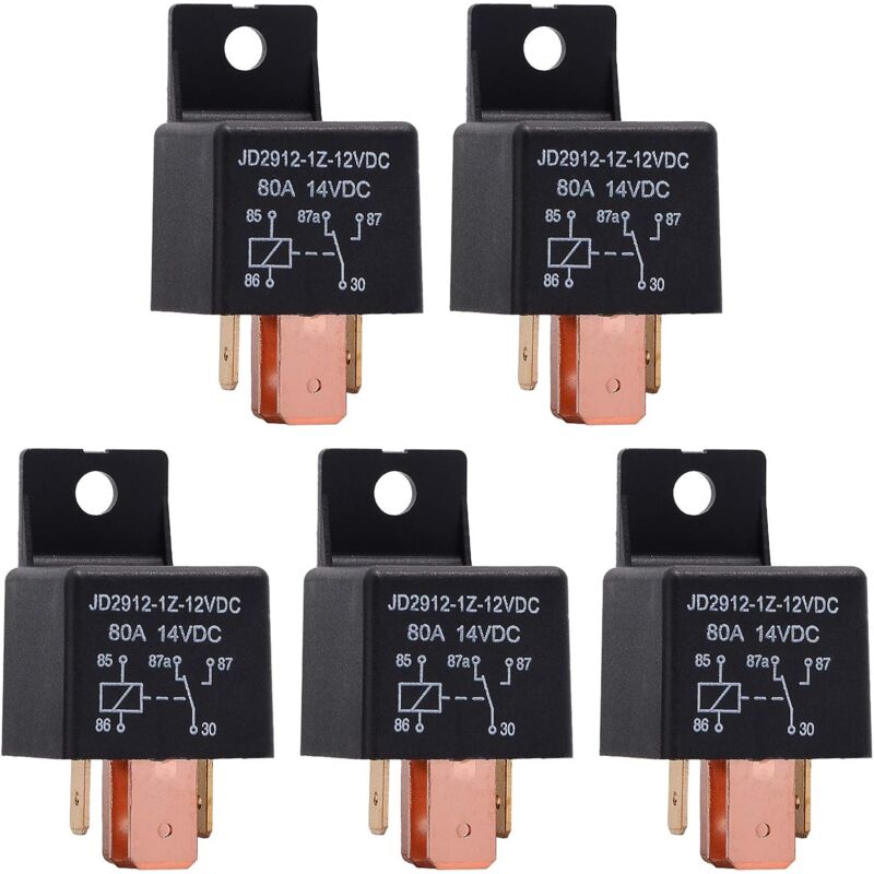 5 pcs 5 pin 12V 80A automotive relay — view 2