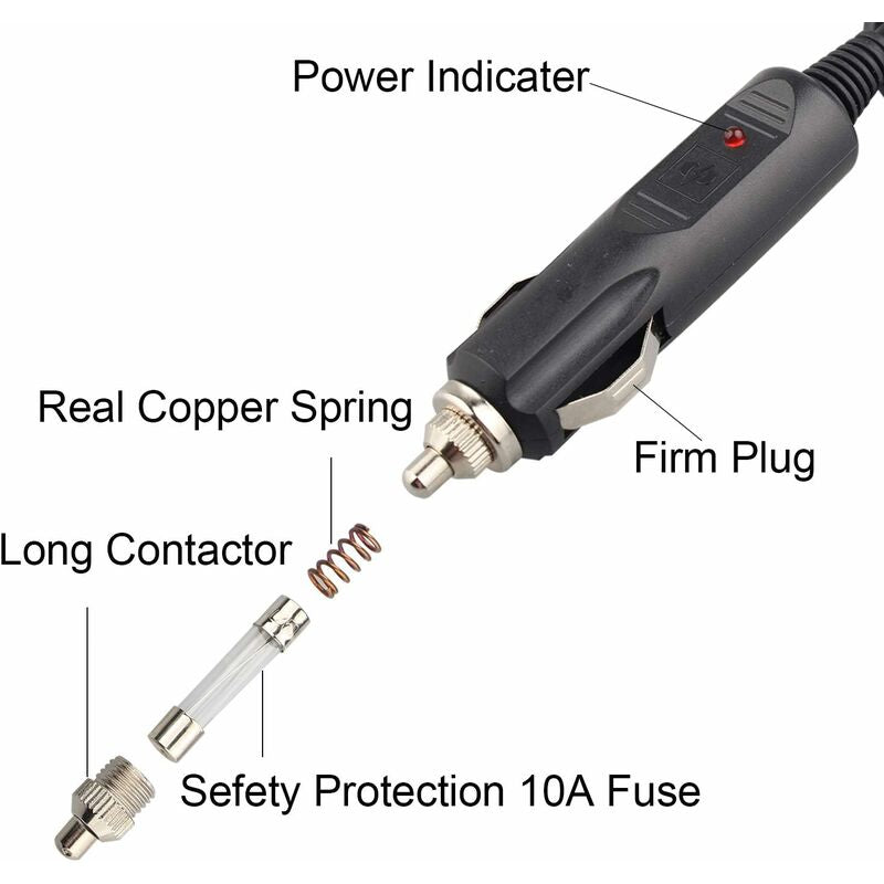 2 pack 12V cigarette lighter power plug — view 3