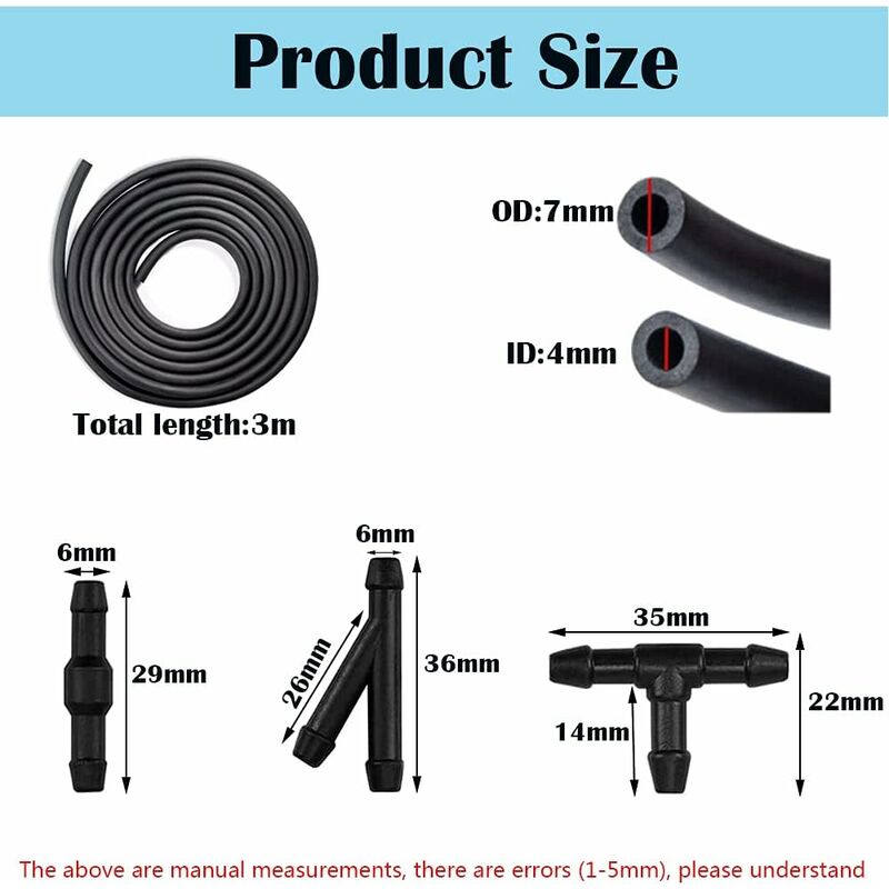 10 pcs windscreen washer hose kit — view 4