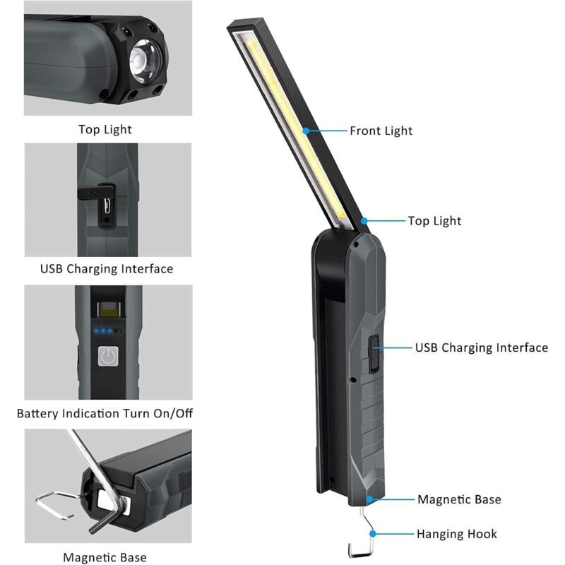 Parts Rechargeable LED Work Light — view 3