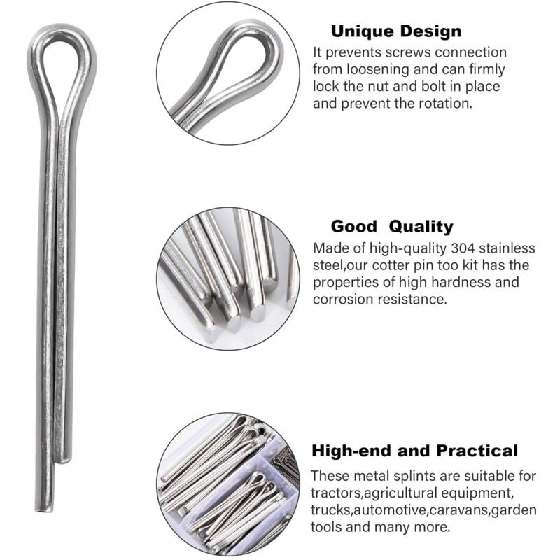 230 pcs Stainless Steel Cotter Pins — view 4