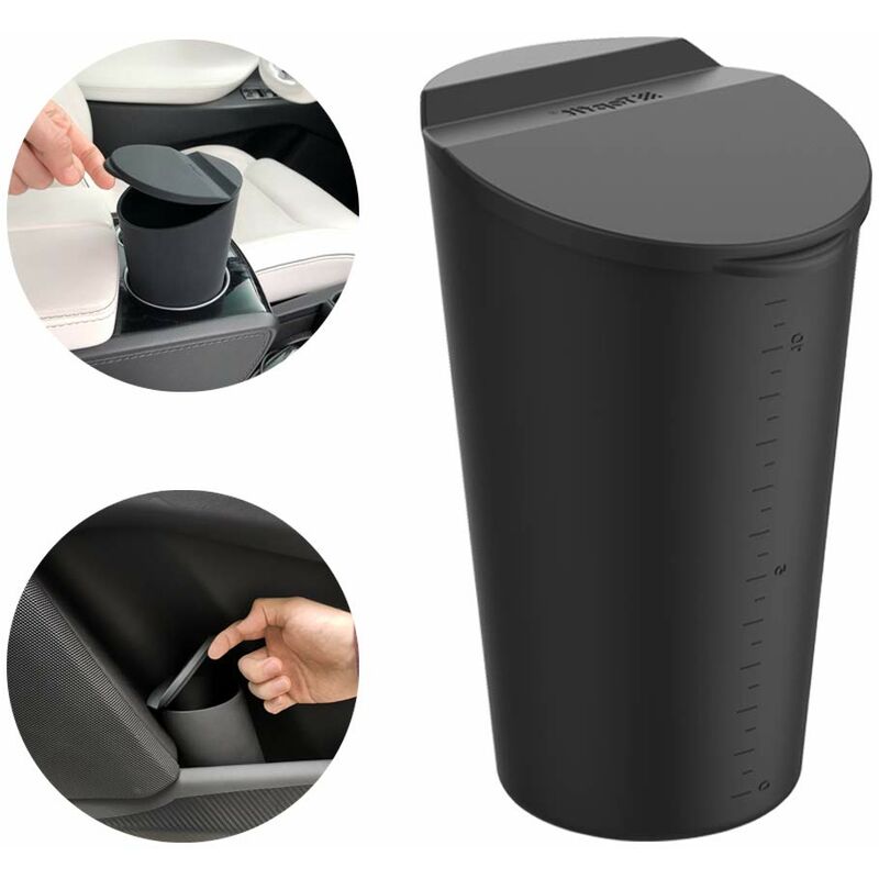 Small Car Trash Can With Lid — view 2