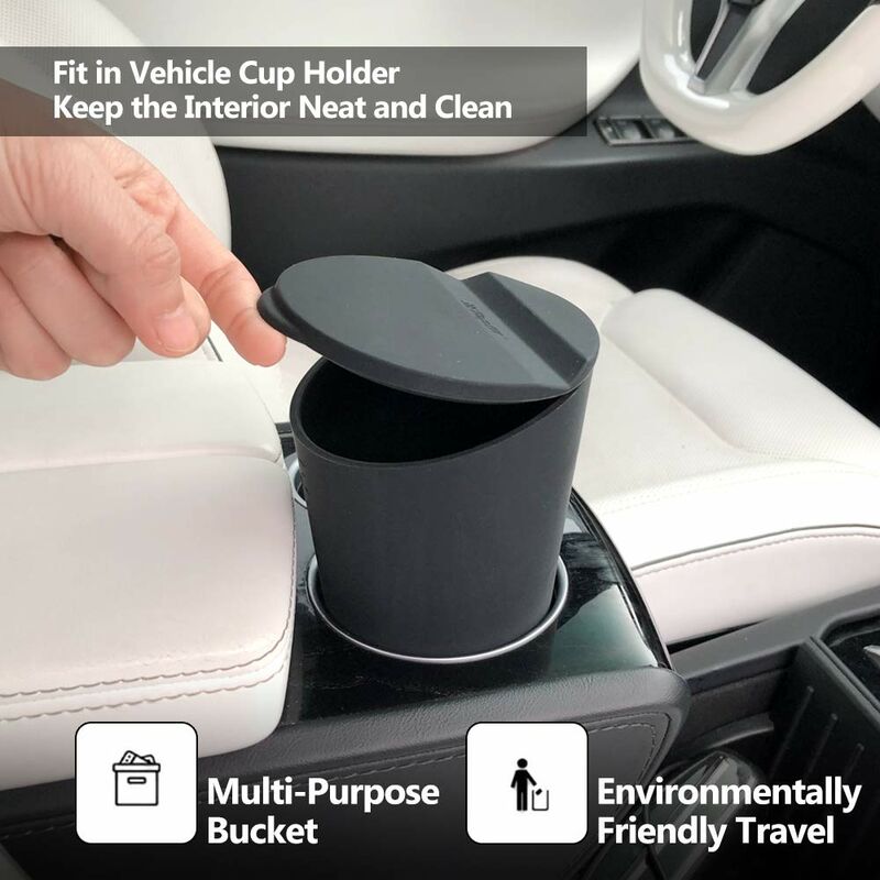 Small Car Trash Can With Lid — view 4