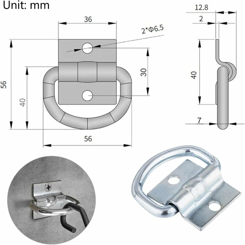 4 pcs Tie Down Rings — view 3