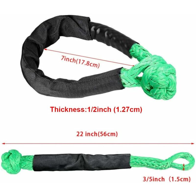 2 pcs Soft Shackle Tow Ropes — view 3