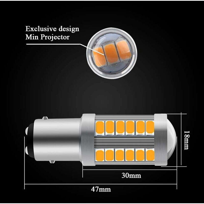 Amber 1157 Ba15D P21/5W 5630 33Smd — view 3