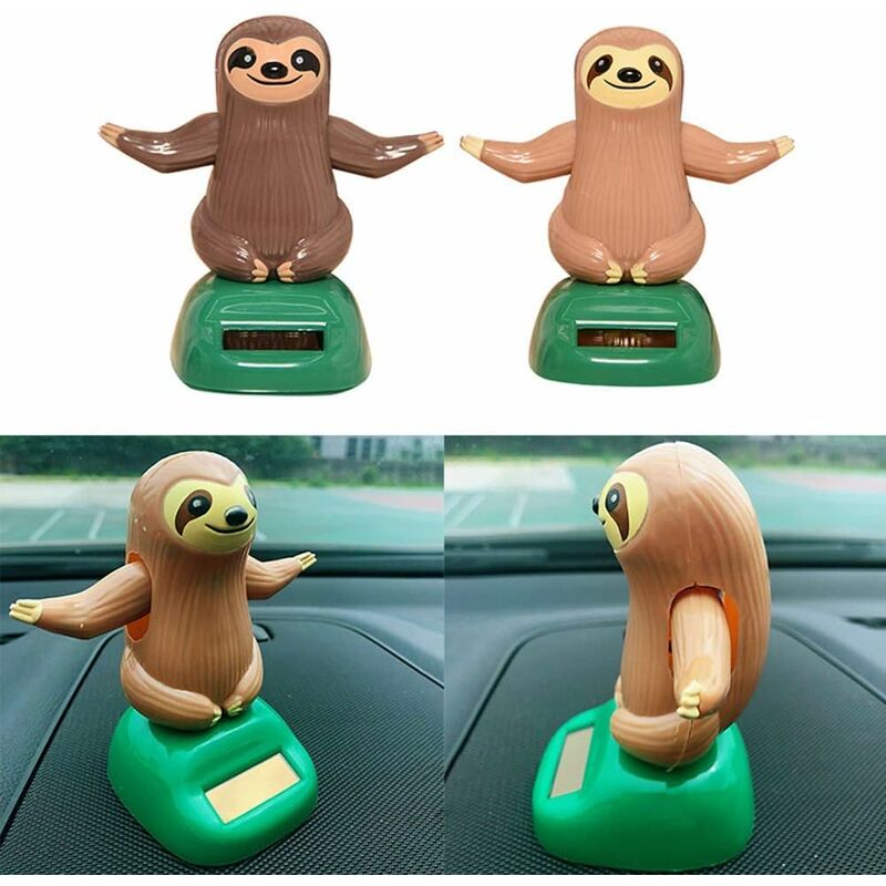 Cute Cartoon Sloth Swing Solar Car — view 4