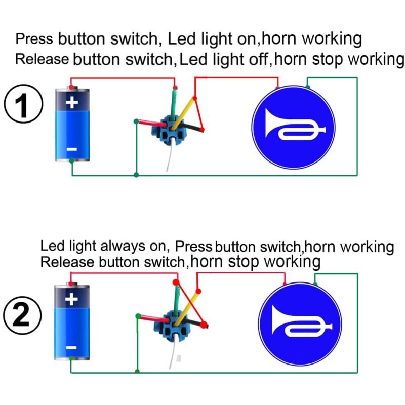 12V-24V/5A 16Mm Pre-Wired Momentary Horn Push — view 5