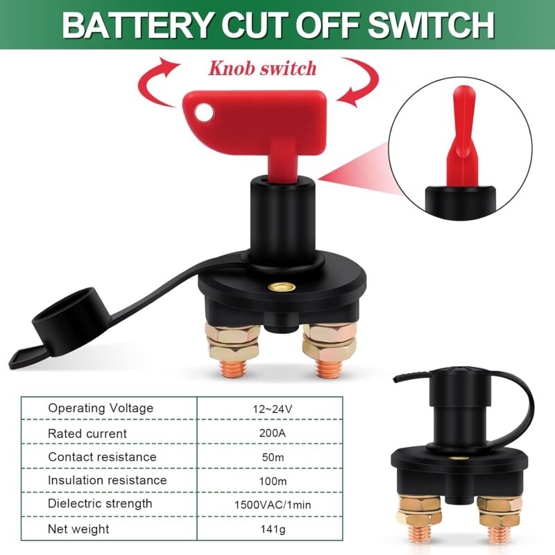 Isolator Switch 12V/24V Battery Isolator Disconnect — view 3