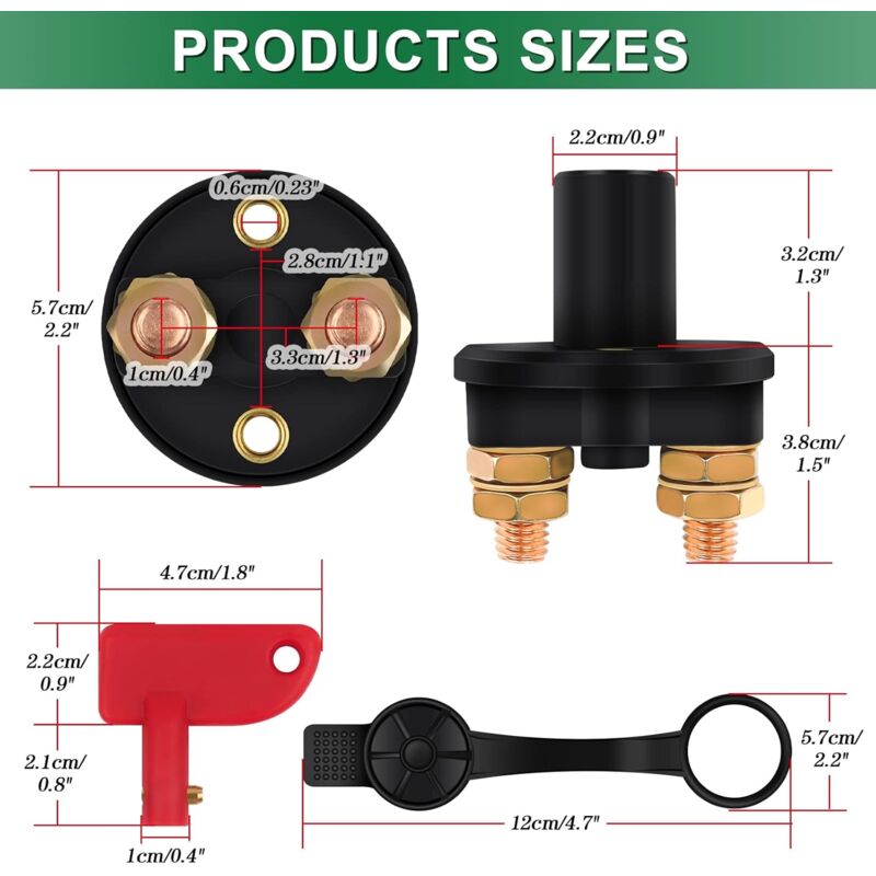 Isolator Switch 12V/24V Battery Isolator Disconnect — view 4