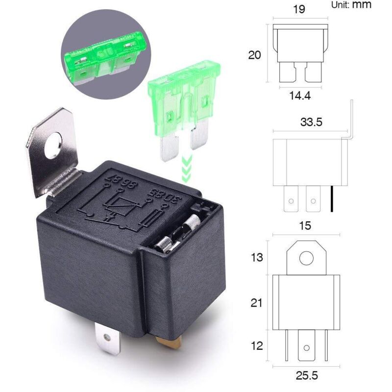 6 pcs 12V 30A Fuse Relay — view 4