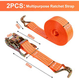 2 Pieces Ratchet Strap With Hooks — view 3